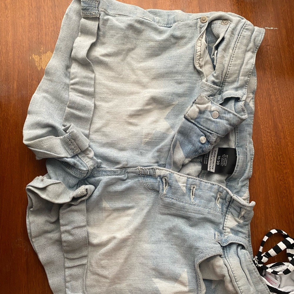 Button up short shorts